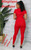 RED DYT front Zip SS hood Jumpsuit