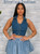 DARK Denim stretch crop shirt