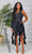 Black fringe 2 PC skirt set