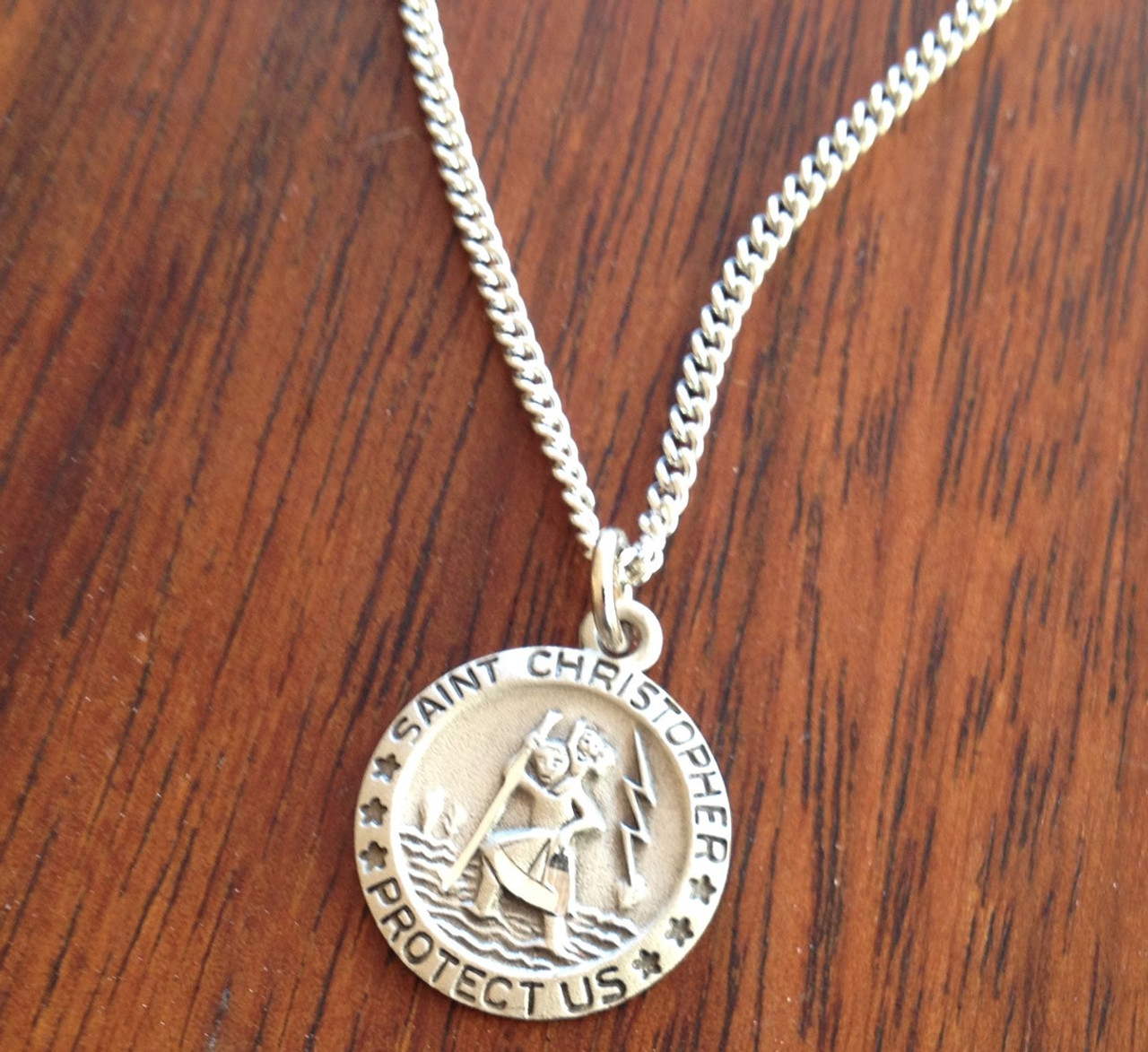 Amazon.com: Sterling Silver Saint Christopher Carrying the Christ Child Medal  Pendant, 3/4 Inch : Clothing, Shoes & Jewelry