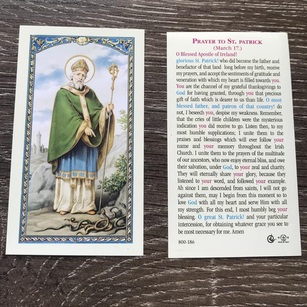 Saint Patrick Prayer Card By Gifted Memories Faith