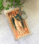 Saint Gabriel Prayer Card and Pewter Necklace