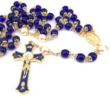 blue rosary beads holy mass rosary