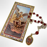 carnelian saint michael car rosary