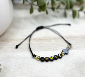Black Hematite Personalised Bracelet Black Hematite Personalised Bracelet