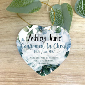 Personalised Ceramic Heart - Confirmation Personalised Ceramic Heart - Confirmation