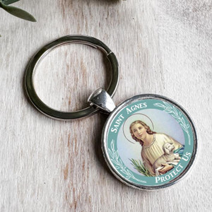 Round Saint Agnes Colour Keyring Round Saint Agnes Colour Keyring