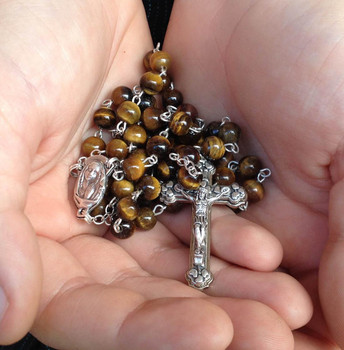  Tiger Eye Personalised Premium Boys Rosary Beads 