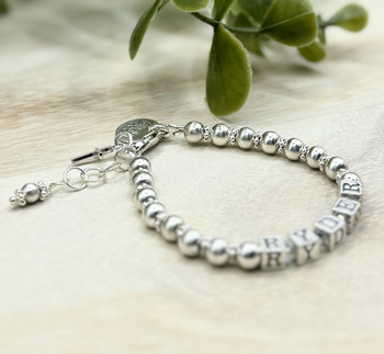Boys Baptism Silver Bracelet - 'Believe' Boys Baptism Silver Bracelet - 'Believe'