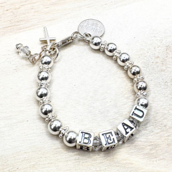 Boys Baptism Silver Bracelet - 'Believe' Boys Baptism Silver Bracelet - 'Believe'