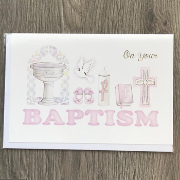  On Your Baptism Greeting Card - Pink or Blue 