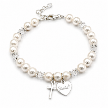  ‘Glory’ Personalised Baptism Bracelet ✝ Christening Gift for Girls 