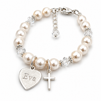  ‘Glory’ Personalised Baptism Bracelet ✝ Christening Gift for Girls 