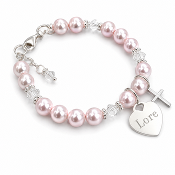  ‘Glory’ Personalised Baptism Bracelet ✝ Christening Gift for Girls 