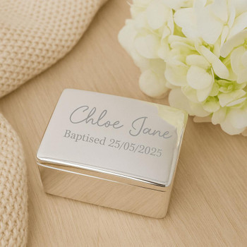  Small Silver-plated Trinket Box - Engravable 