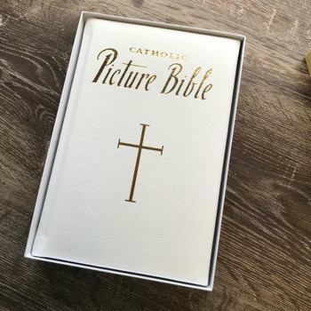  Personalised Catholic Picture Bible - White or Red 