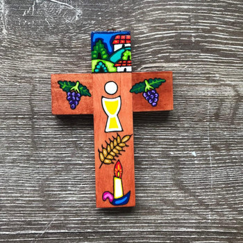 El Salvador Communion Symbols Cross 15cm   El Salvador Communion Symbols Cross 15cm