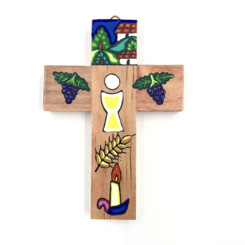 El Salvador Communion Symbols Cross 15cm   El Salvador Communion Symbols Cross 15cm