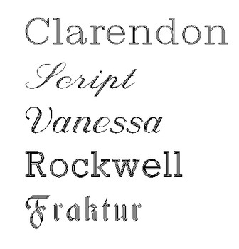 fonts for engraving on sympathy frame