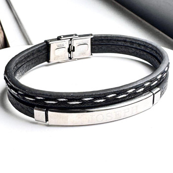  Catholic Identity Leather Bracelet including engraving 