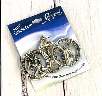  Large St Christopher Small Round Visor Clip 