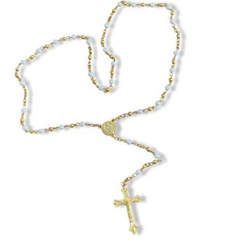 Gold-Plated and Faux Pearl Rosary Beads   Gold-Plated and Faux Pearl Rosary Beads
