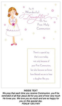  For A Wonderful Daughter First Holy Communion Greeting Card 