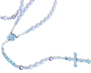 girls personalised rosary beads