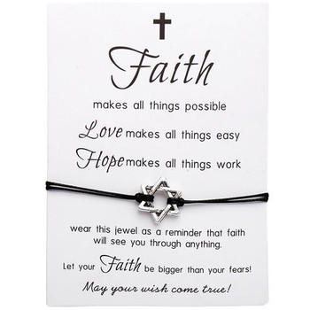 Leather 2-strand bracelet 'Star of David'   Leather 2-strand bracelet 'Star of David'