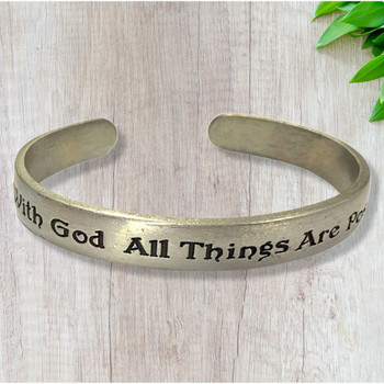  Pewter Bangle - 'With God' 