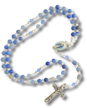 Crystal Faith Collection Swarovski and Sodalite Exclusive Our Lady of Grace Rosary Beads 