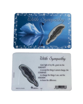  With Sympathy Laminated Prayer Card with Medal 