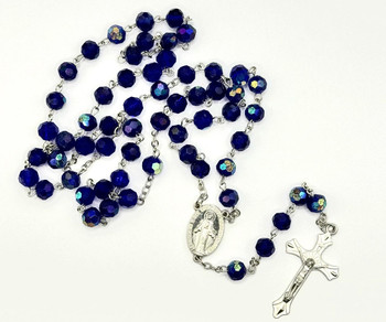  Blue Crystal Miraculous Rosary 