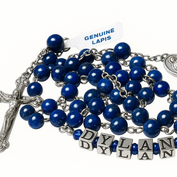 blue rosary beads for sale