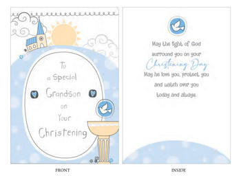 'To A Special Grandson/Granddaughter' Christening Card | Foil & Embossed 