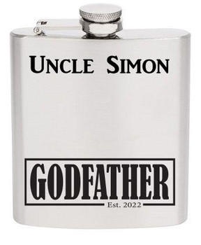 Stainless Steel Flask - Godfather - Personalise   Stainless Steel Flask - Godfather - Personalise