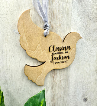 Personalised Hanging Dove Gift For A Sponsor   Personalised Hanging Dove Gift For A Sponsor
