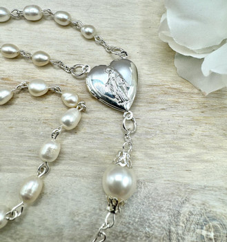 Crystal Faith Collection Personalised Swarovski Crystal and Freshwater Pearl Rosary Beads 