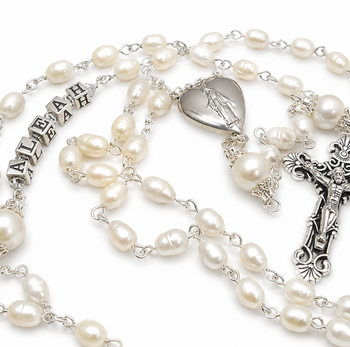 Personalised Swarovski Crystal and Freshwater Pearl Rosary Beads