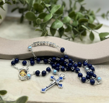 Lapis Lazuli and Swarovski Rosary Beads   Lapis Lazuli and Swarovski Rosary Beads