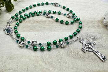 Saint Patrick Irish Personalised Swarovski Rosary Beads   Saint Patrick Irish Personalised Swarovski Rosary Beads