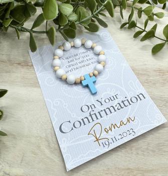  Personalised Confirmation Wooden One Decade Rosary Beads 