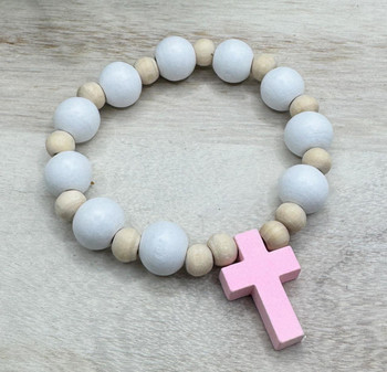  Personalised First Holy Communion Wooden One Decade Rosary Beads 