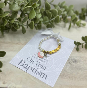  Personalised Baptism Faux Pearl One Decade Rosary Beads 