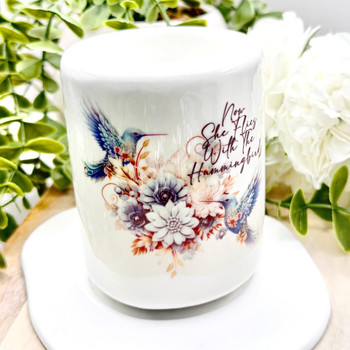 Personalised Hummingbird Memorial Ceramic Candle Holder   Personalised Hummingbird Memorial Ceramic Candle Holder
