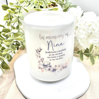 Personalised Hummingbird Memorial Ceramic Candle Holder   Personalised Hummingbird Memorial Ceramic Candle Holder