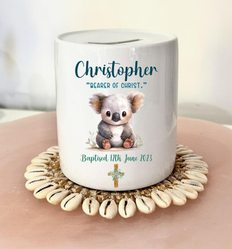  Australiana Personalised Ceramic Money Box - Baptism Gifts Australia 