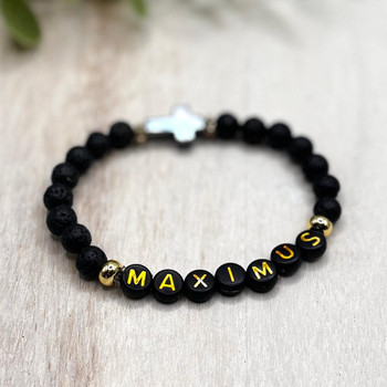  Black Lava Stone Personalised Bracelet 