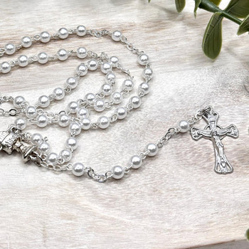  Faux Pearl Communion Rosary Beads 