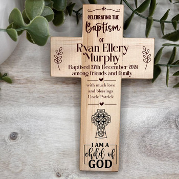 Personalised Wooden Baptism Cross - Baptism Gift - 3 Designs   Personalised Wooden Baptism Cross - Baptism Gift - 3 Designs